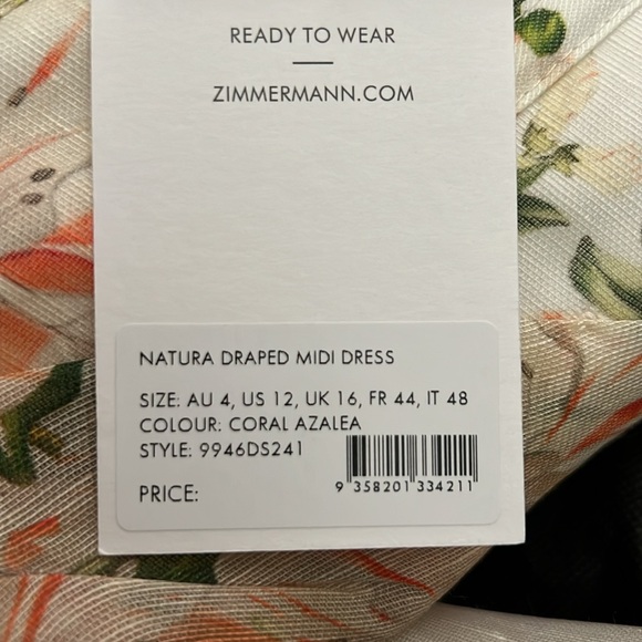 NWT ZIMMERMANN
Natura asymmetric strapless floral-print linen silk gauze gown 4 - Picture 12 of 12